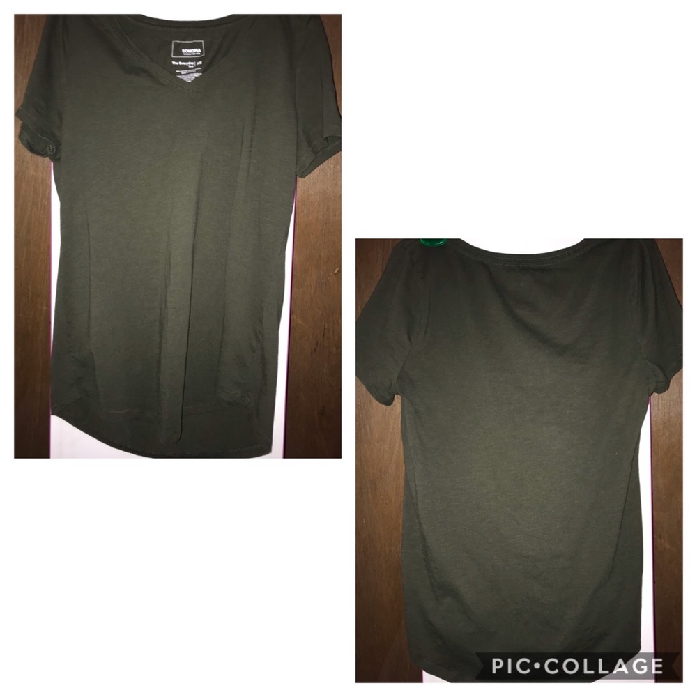 Olive green plane v neck shirt